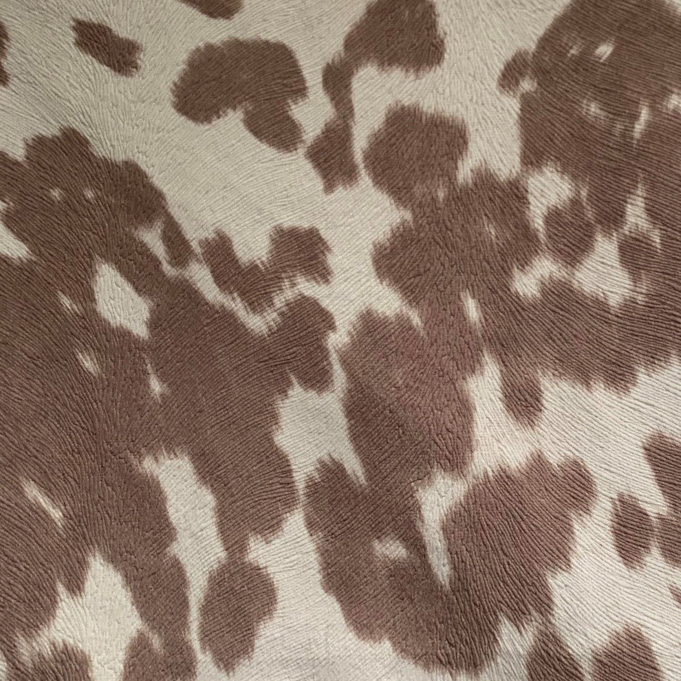 Plutus Brown Cowhide Animal Luxury Throw Pillow, 20"x20"