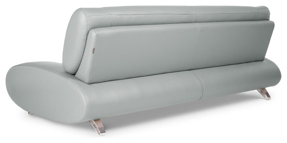 Modern Aspen Light Grey Microfiber Leather Sofa