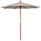 7.5' Square Push Lift Wood Umbrella, Woven Granite Olefin