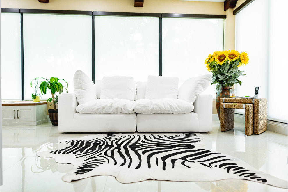 Luxury Cowhides Zebra Off White Cowhide Rug