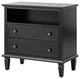 Drawer Solid Wood Nightstand, Black, Single