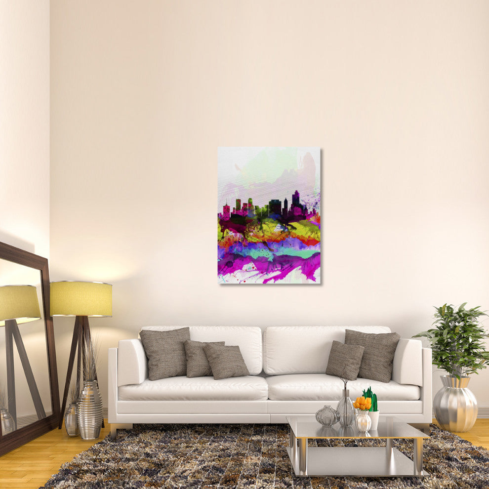 "Tulsa Watercolor Skyline" Fine Art Print