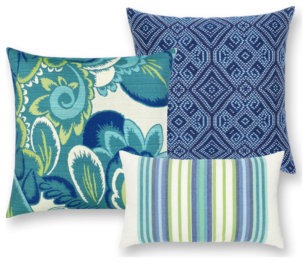 Floral Wave Indoor/Outdoor Performance Pillow, 20"x20"