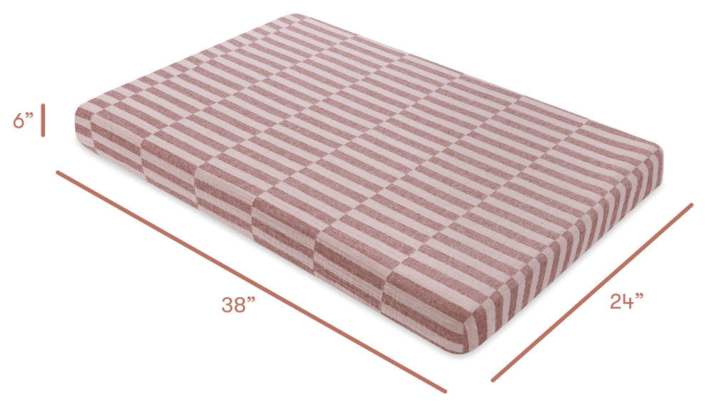 Mini Crib Sheet, GOTS Certified Organic Muslin Cotton, Maroon Stripe