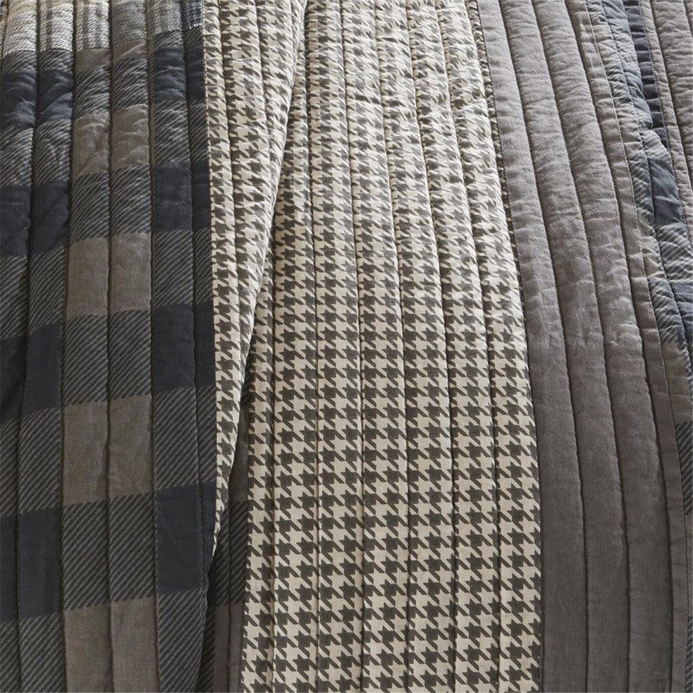 Woolrich Winter Plains 100% Cotton Oversized Quilt Mini Set, Taupe