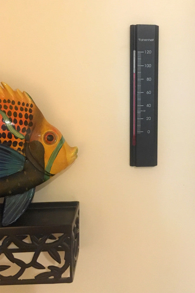 Wall Thermometer Beech Wood 7.8 inch, Black