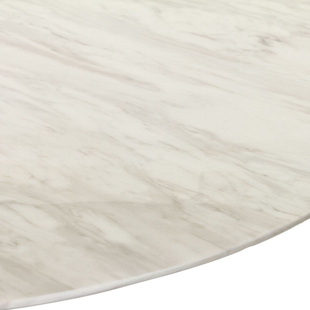 Modern Contemporary Kitchen 48" Marble Dining Table White