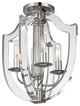 Arietta, 4 Light, Semi Flush, Polished Nickel Finish, Clear Glass
