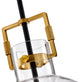 1-Light Black and Antique Gold 10in. Globe Shaped Clear Glass Pendant