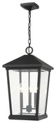 Beacon 3 Light Outdoor Chain Mount Ceiling Fixture in Black