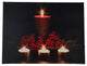 LED Lighted Candles and Red Berries Christmas Canvas Wall Art 12"x15.75"