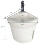 Corner Bathroom Cabinet Sink White Wall Mount With Faucet Drain and Overflow