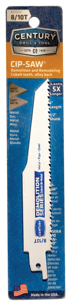 Cobalt Bi-Metal Reciprocating Saw Blade, 0.8Tx6"
