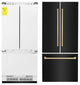 ZLINE Refrigerator With Internal Water, Black Stainless With Gold RBIV-BS-36-G