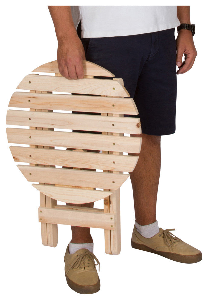 Adirondack Folding Table, Natural, Round