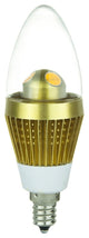 Torpedo Tip Chandelier, 260 Lumens, Candelabra Base, Warm White