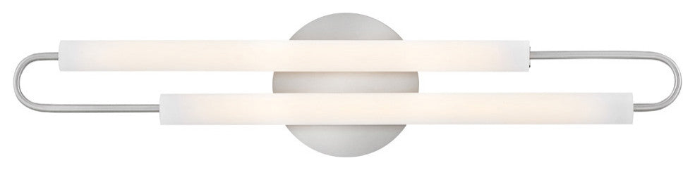 Hinkley EOS Lg 25" LED Bath Vanity Light Fixture, Brushed Nickel + Etched Glass