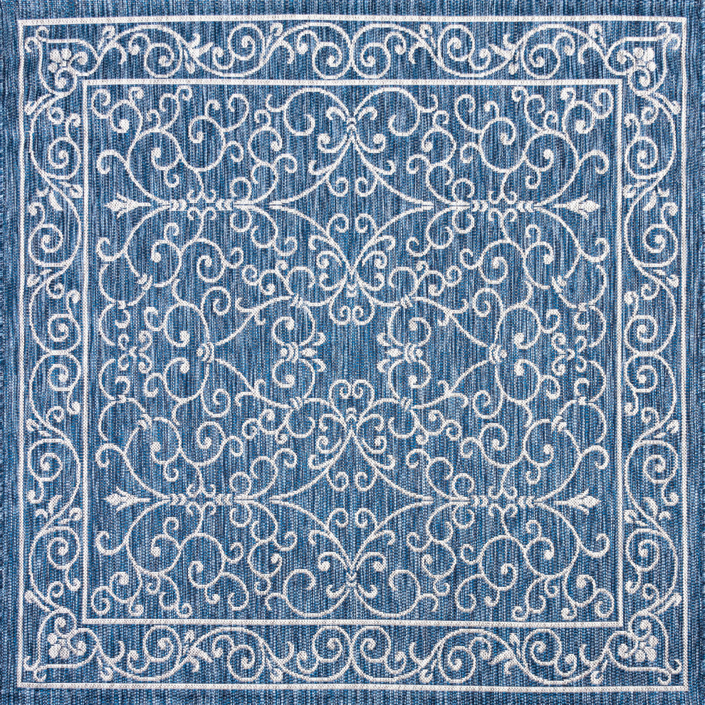 Charleston Vintage Filigree Textured Weave Indoor/Outdoor Area Rug
