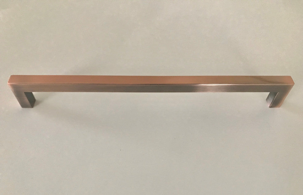 Celeste Square Bar Pull Cabinet Handle Antique Copper Stainless 12mm, 8"