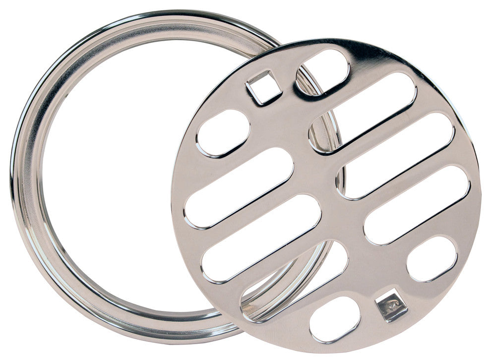 Two Post Style Large Kitchen Basket Strainers, Polished Brass, Polished Nickel