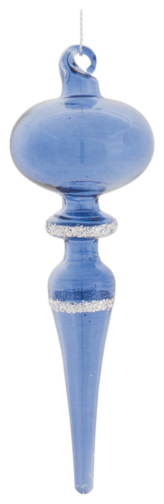 Blue Glass Finial Drop Ornament, 12-Piece Set