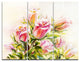 "Rose Oil Painting" Glossy Metal Wall Art, 3 Panels, 36"x28"