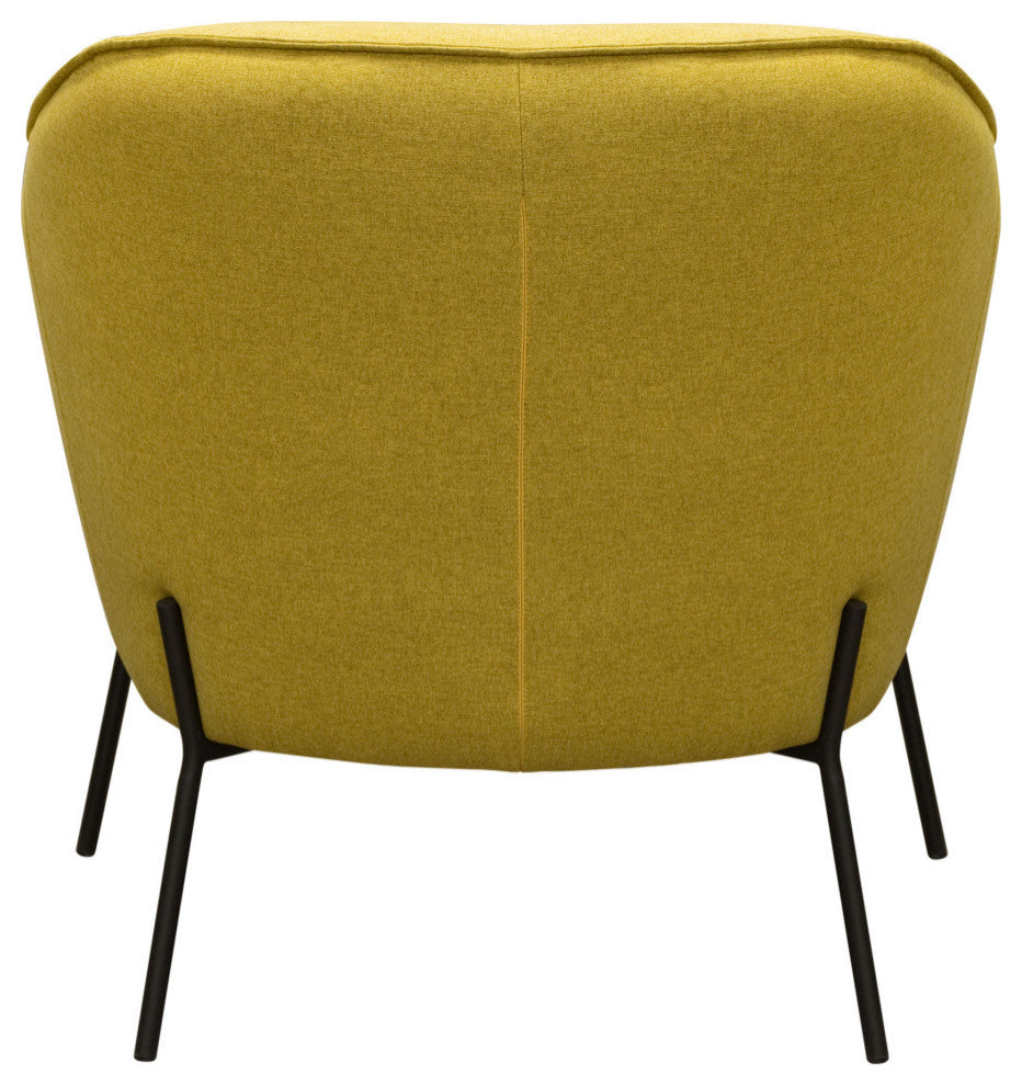 Status Accent Chair, Yellow Fabric With Metal Leg by Diamond Sofa