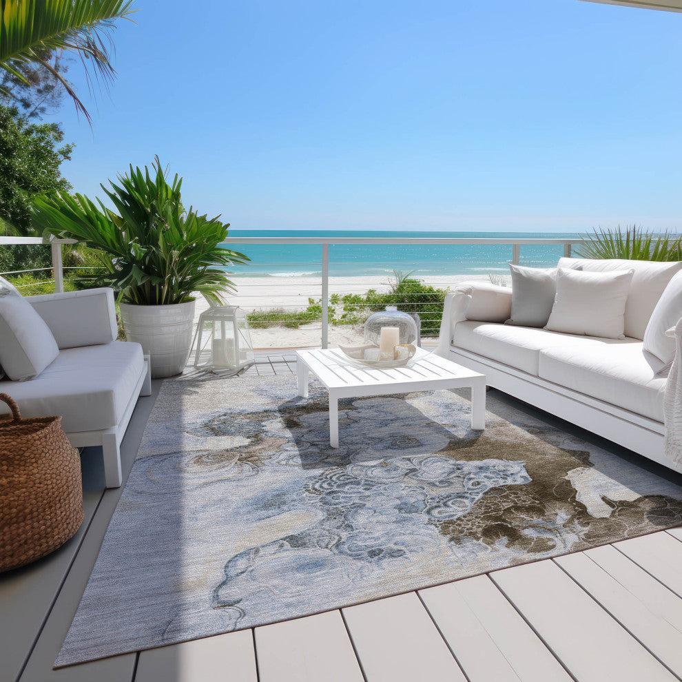 Machine Washable Indoor/Outdoor Chantille ACN1860 Taupe 2'6" x 3'10" Rug