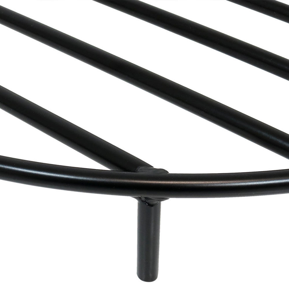 Sunnydaze Round Black Steel Outdoor Camping Fire Pit Firewood Grate, 12"