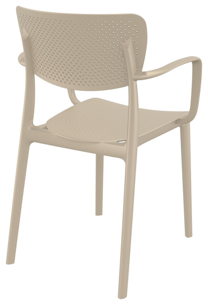 Loft Outdoor Dining Arm Chair, Set of 2, Taupe