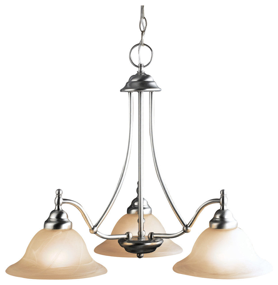 Anson Chandelier, Satin Nickel, 3l - 26.5"d X 22.5"h, Downward