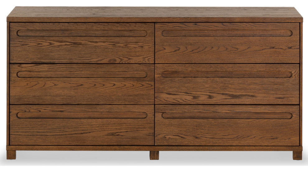 Safavieh Couture Tobiette 6 Drawer Wood Dresser, Medium Oak