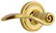 Classic Rose With Swan Lever, Polished Brass, Privacy, Right-Handed