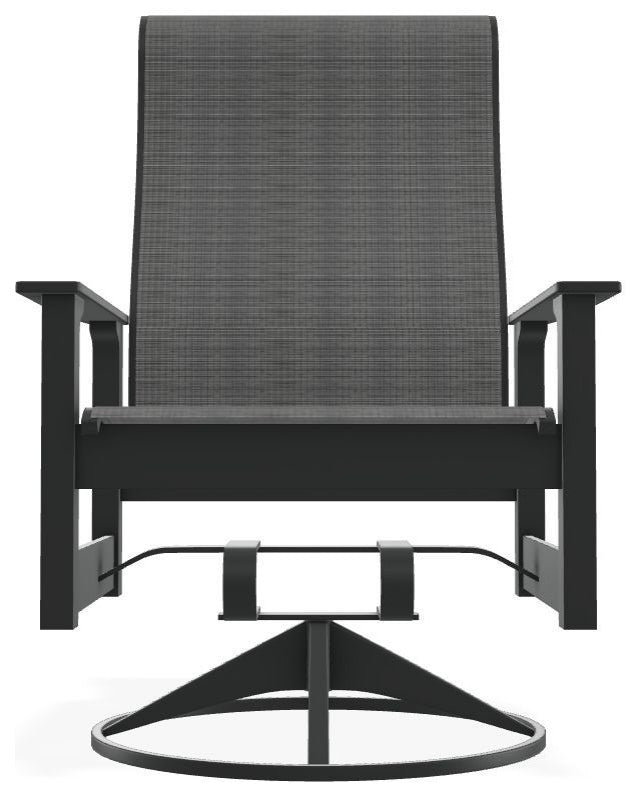 Leeward Sling Outdoor Swivel Rocker, Destiny Steel/Graphite