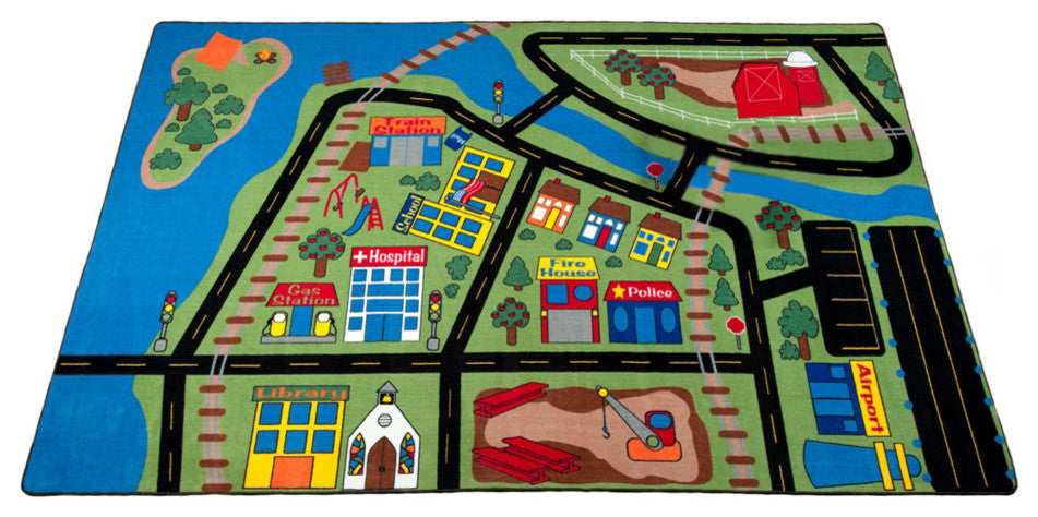 Total Transportation Play Town Rug
