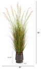6' Grass Artificial Plant, Ribbed Metal Planter