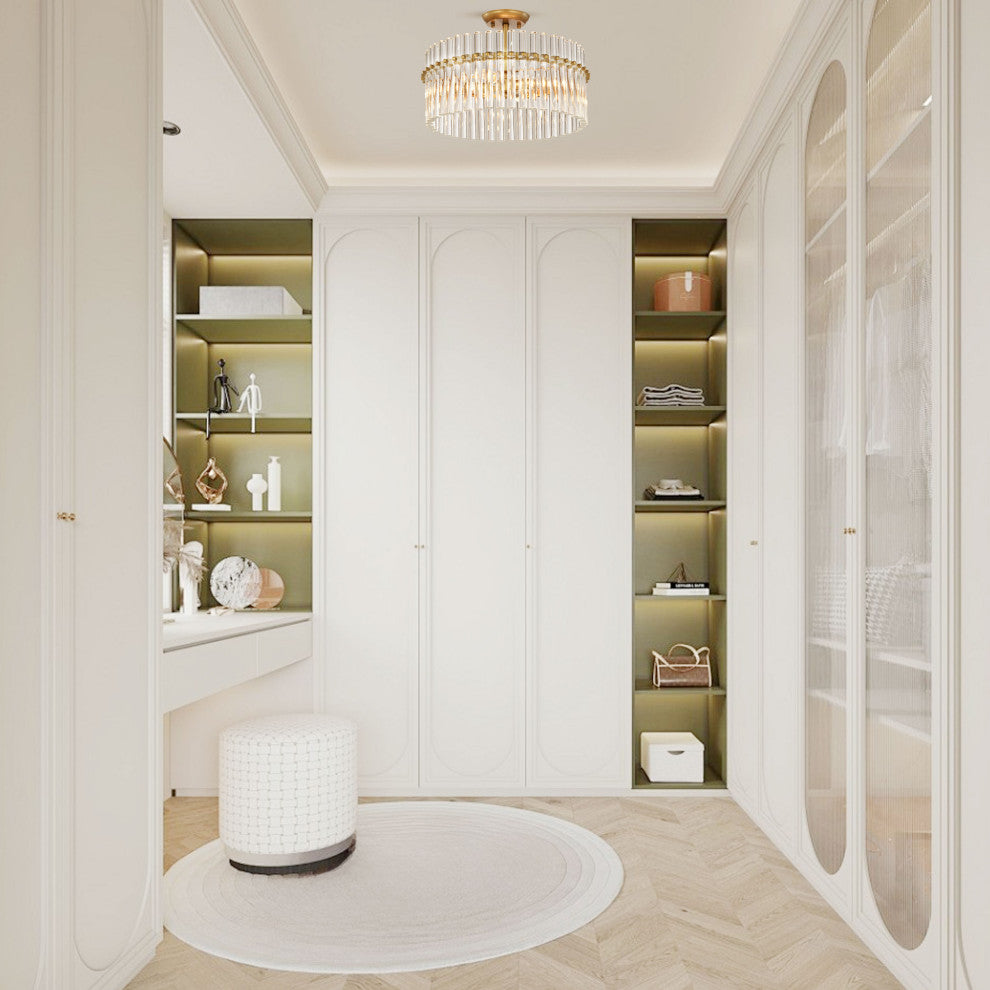 Cervine 4-light Crystal Flush Mount