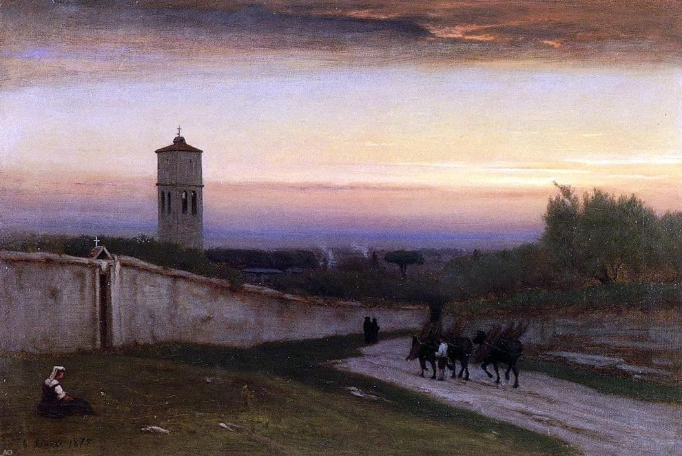 George Inness Twilight - 18" x 27" Premium Canvas Print