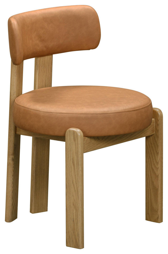 Odessa Vegan Leather Dining Chair, Brown