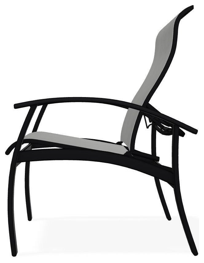 Belle Isle Sling Adjustable Outdoor Dining Chair, Alloy/Black