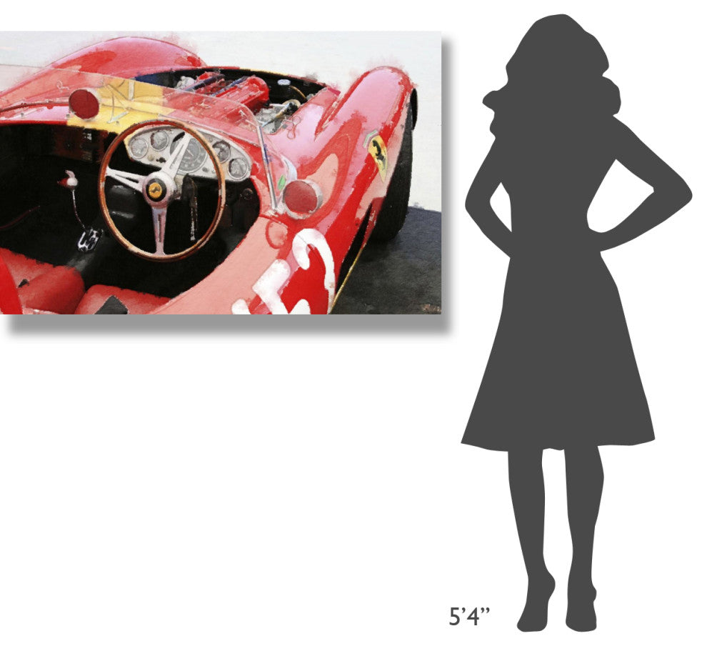 "Ferrari Cockpit Monterey Watercolor" Fine Art Print