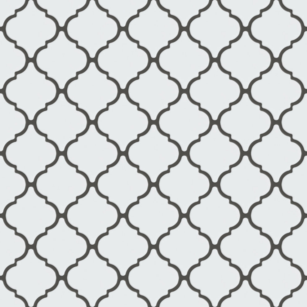 Hudson Tangier Mosaic Floor and Wall Tile, Glossy White