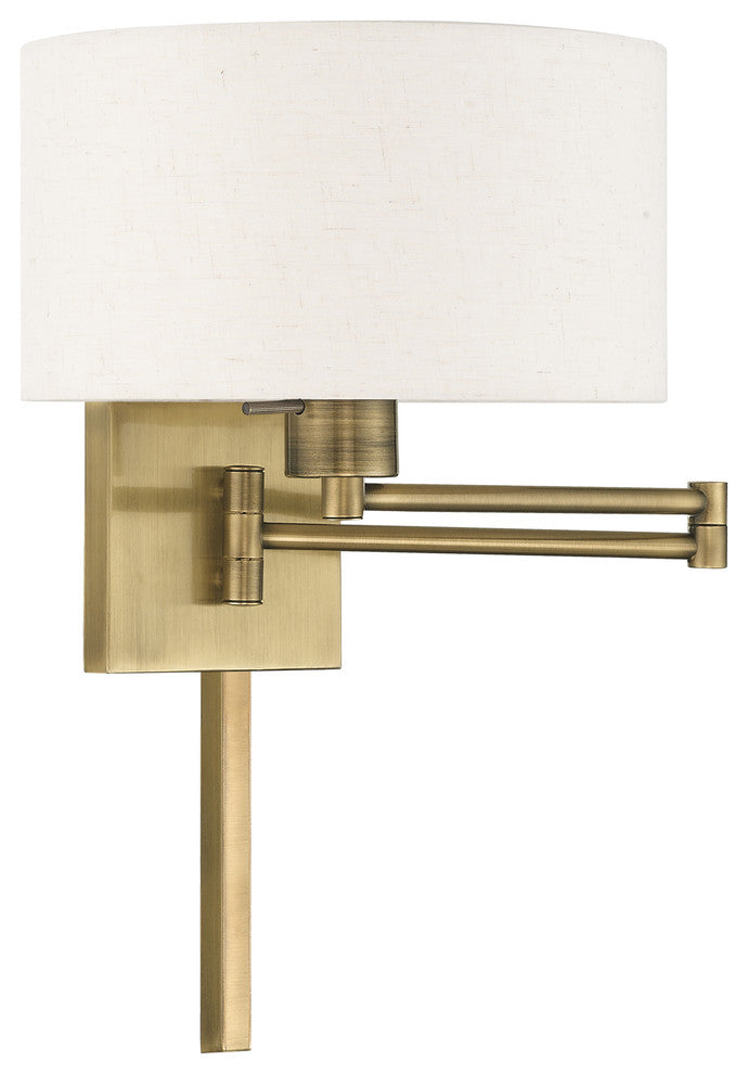 Livex Lighting Antique Brass 1-Light Swing Arm Wall Lamp