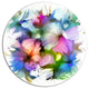 Watercolor Floral Bouquet, Floral Round Metal Wall Art, 23"