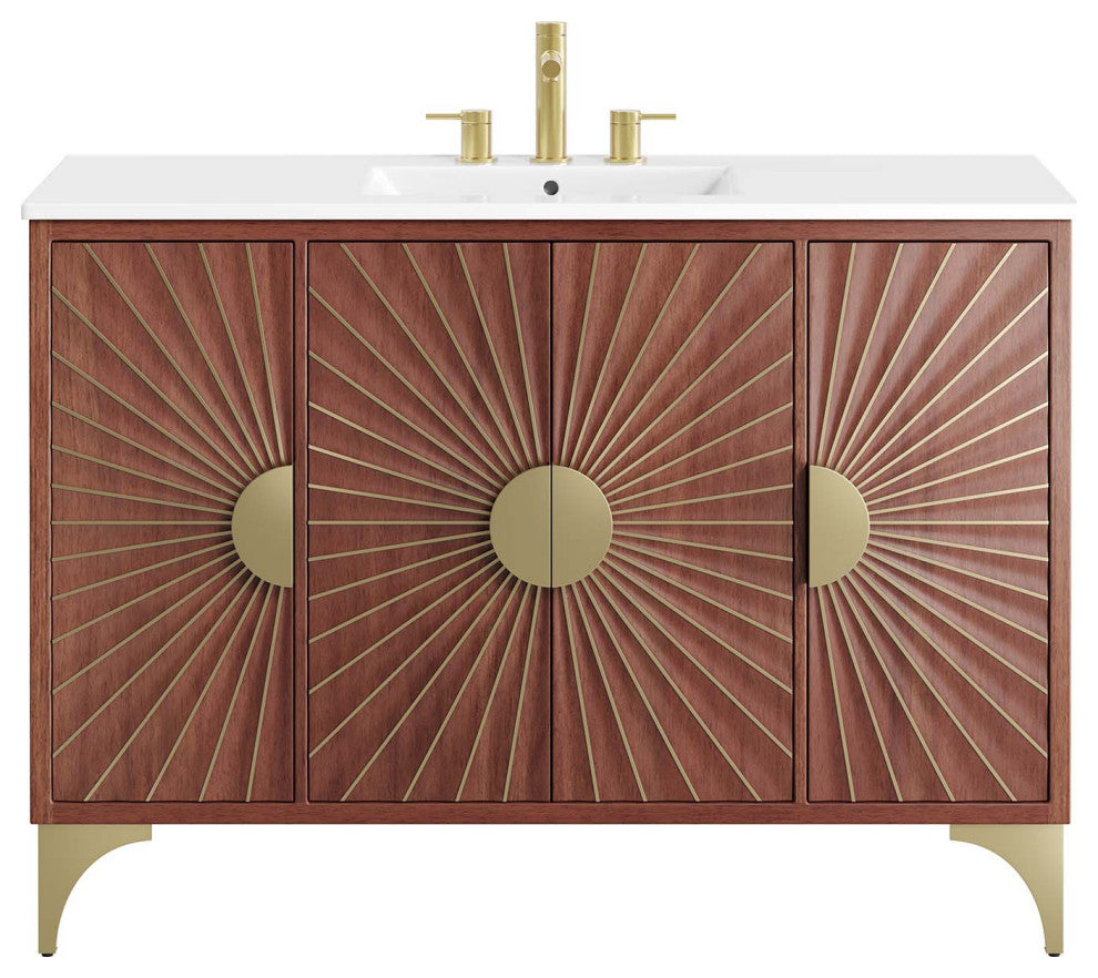 Daylight 48" Bathroom Vanity, White Walnut