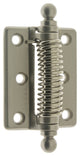 Solid Brass Heavy Duty Spring Screen Door Hinges, Ball Finials, Pair, Satin Nick
