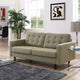Modern Contemporary Loveseat, Oatmeal Fabric