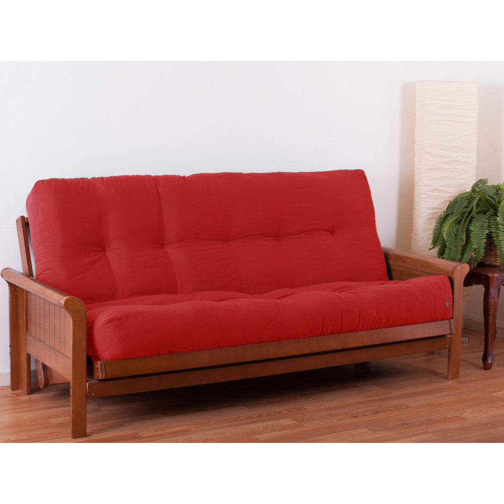 Blazing Needles Renewal 10" Twill Full Futon Mattress, Red