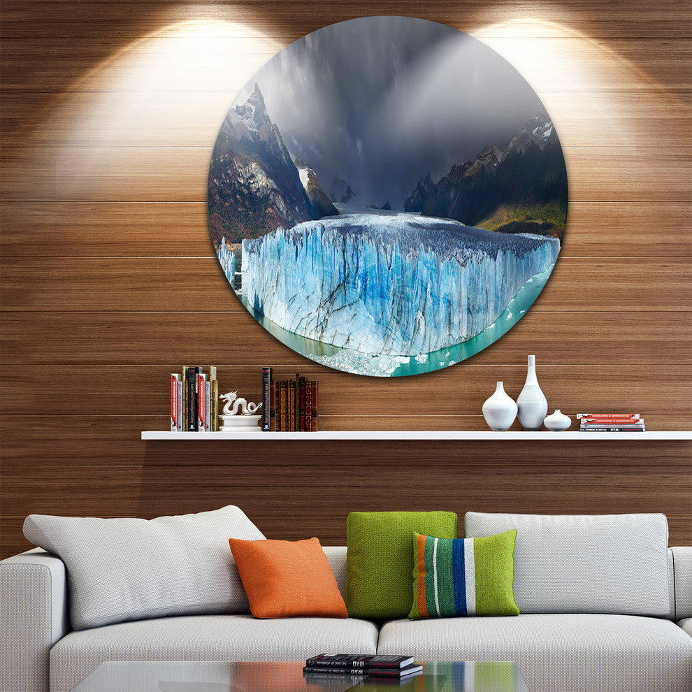 Perito Moreno Glacier, Photography Large Disc Metal Wall Art, 36"