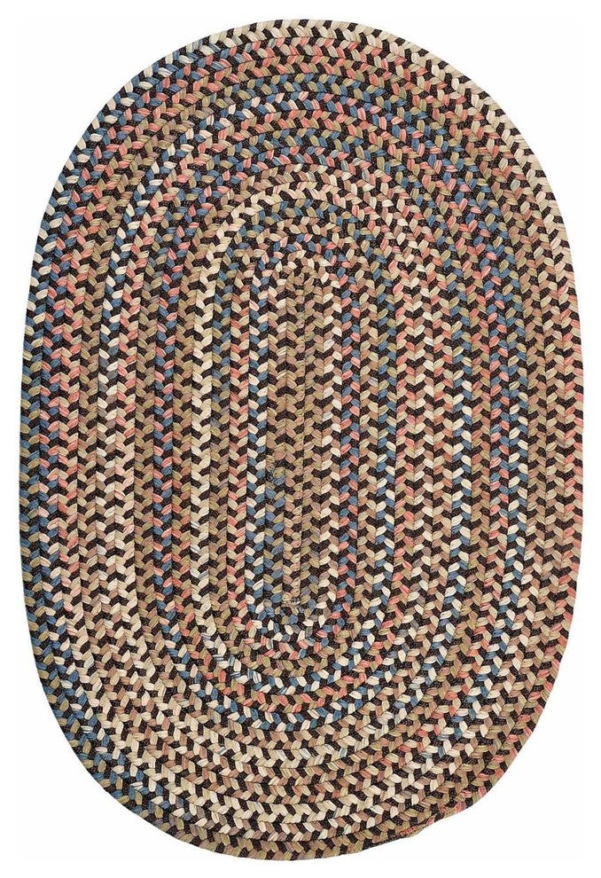 Colonial Mills Cedar Cove CV89 Dark Brown Traditional Area Rug, Oval 2'x6'